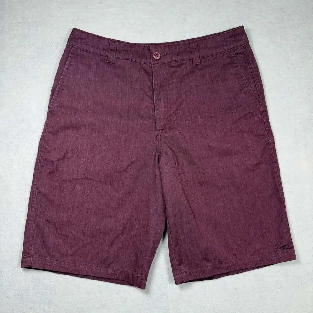 O'Neill Shorts Mens Size 31 Hybrid Beach Board Maroon Heather Relaxed Fit